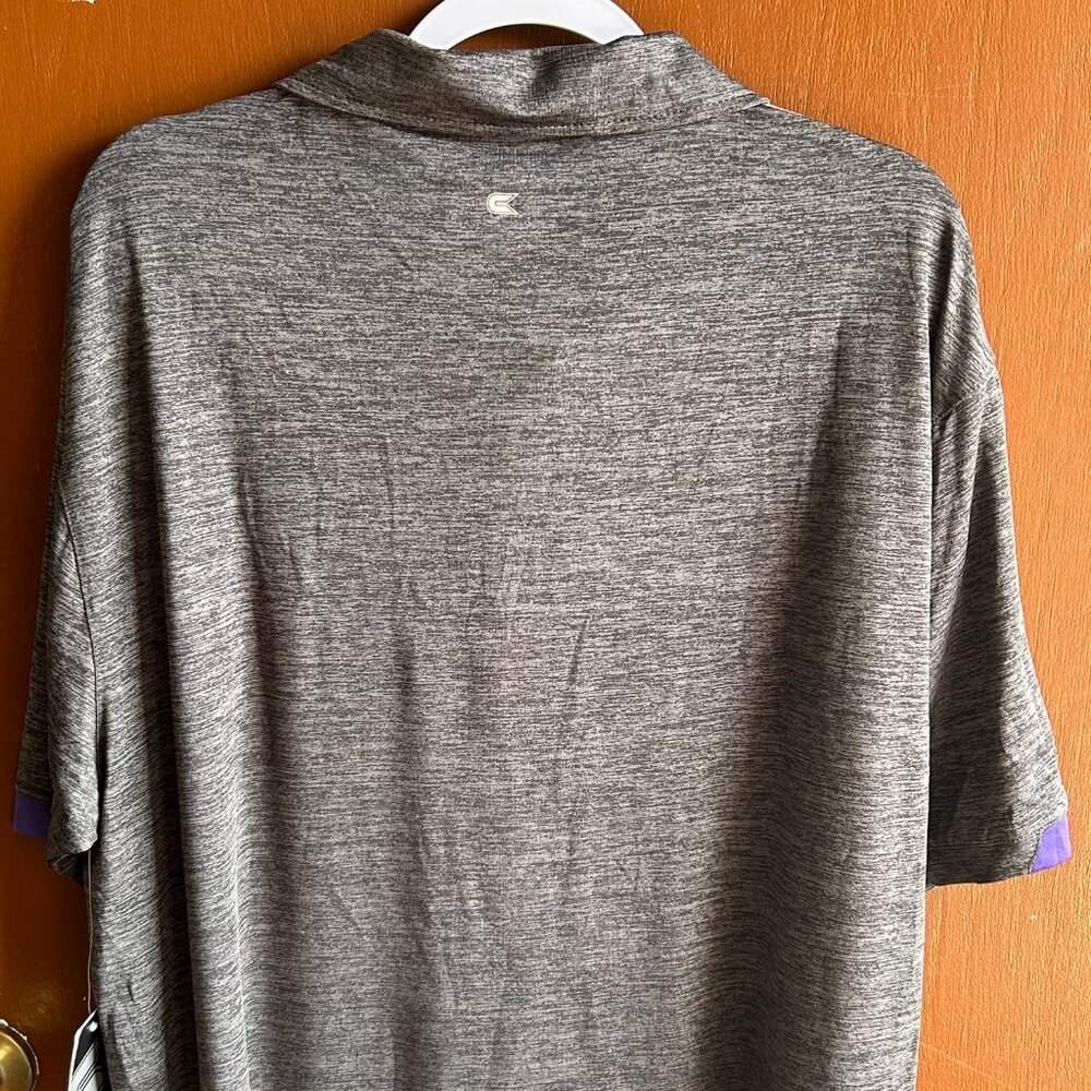 Colosseum LSU Mens 3 Button Collared Polo - Size XXL - Heather Gray - New w/Tags - Picture 7 of 7